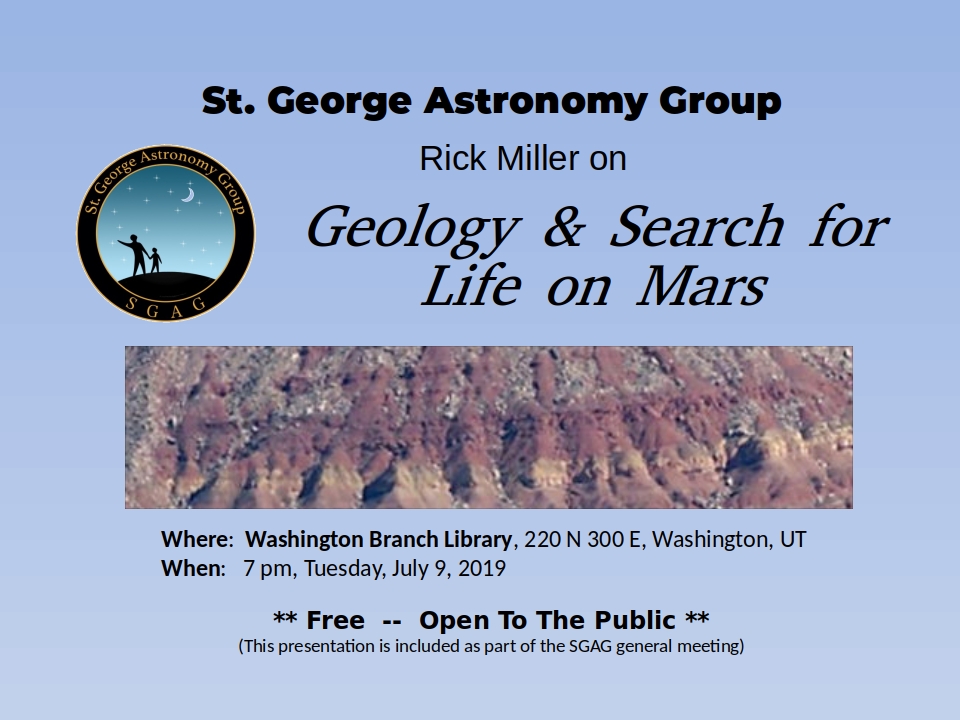 Rick Miller - Geology & Search for Life on Mars